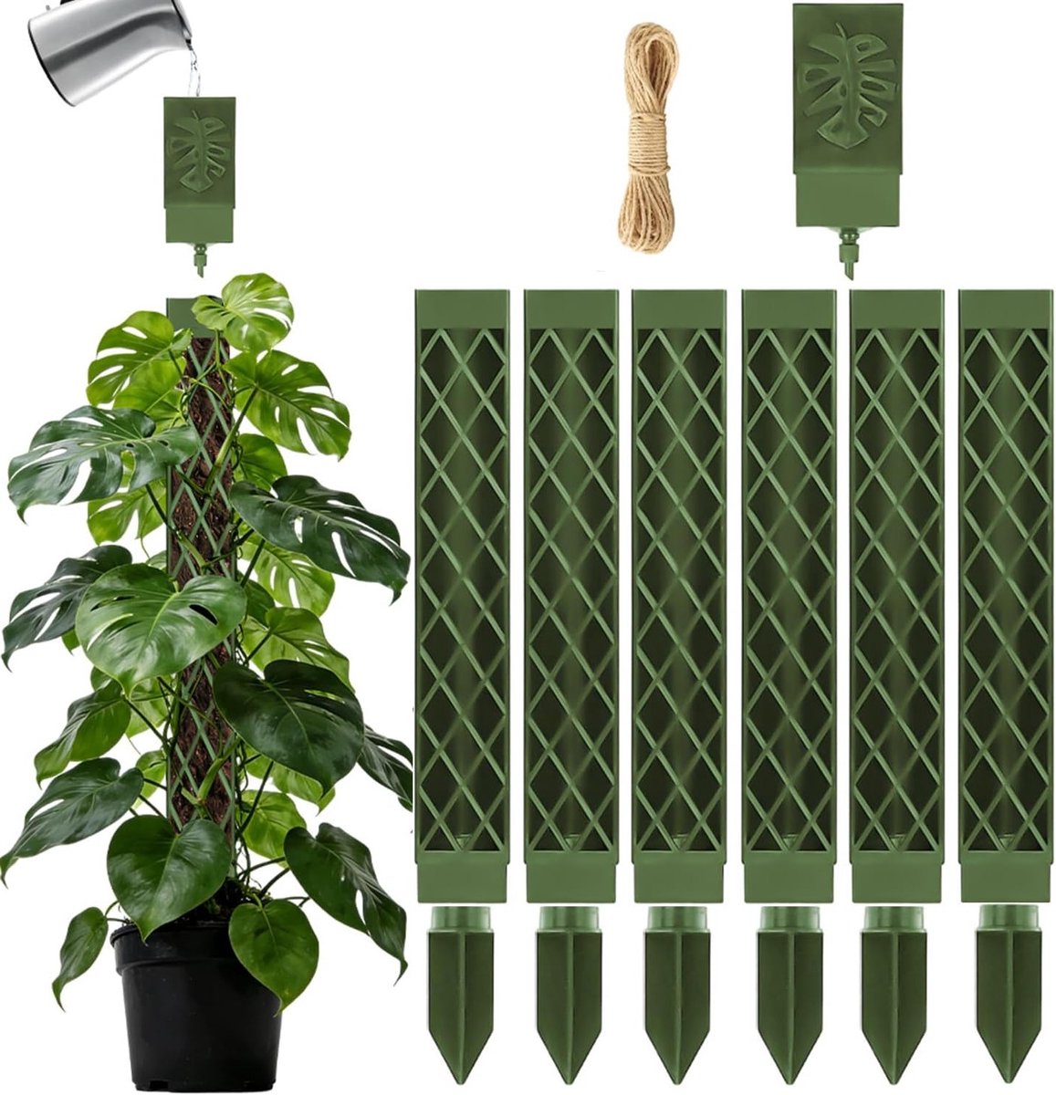 6 stuks mosstokken voor klimplanten, ideale klimhulp voor Monstera, zelfbewatering, kamerplanten en tuinbeplanting