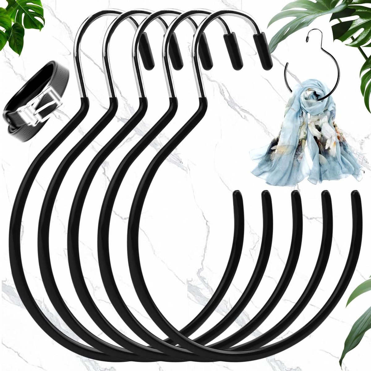 5 Stuks Multifunctionele Riem Hangers en Hoedenhouders voor Organisatie