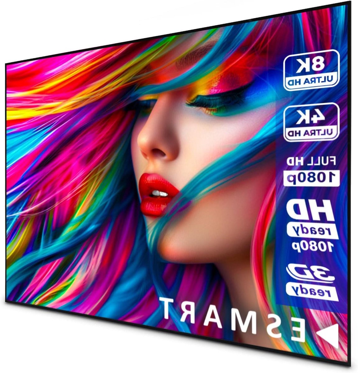 Frame Projectiescherm - Projectiescherm Doek - Home Cinema Ervaring - Strak Waveless Doek - 186 x 105 cm - Wit