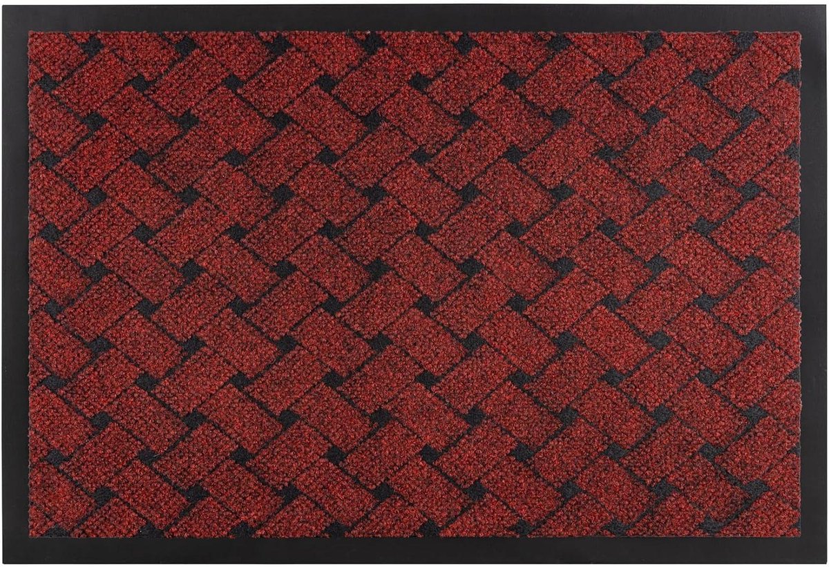 Deurmat VECTRA - Mat Voordeur - Vuil Buiten Houden - Antislip Onderkant - 40x60 cm - Rood