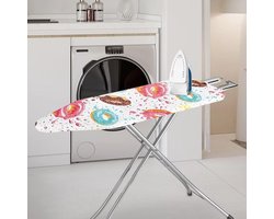 Belidome Donut Print Strijkplank Covers met Super Strak, Voorgespannen Elastische Ijzer Board Cover