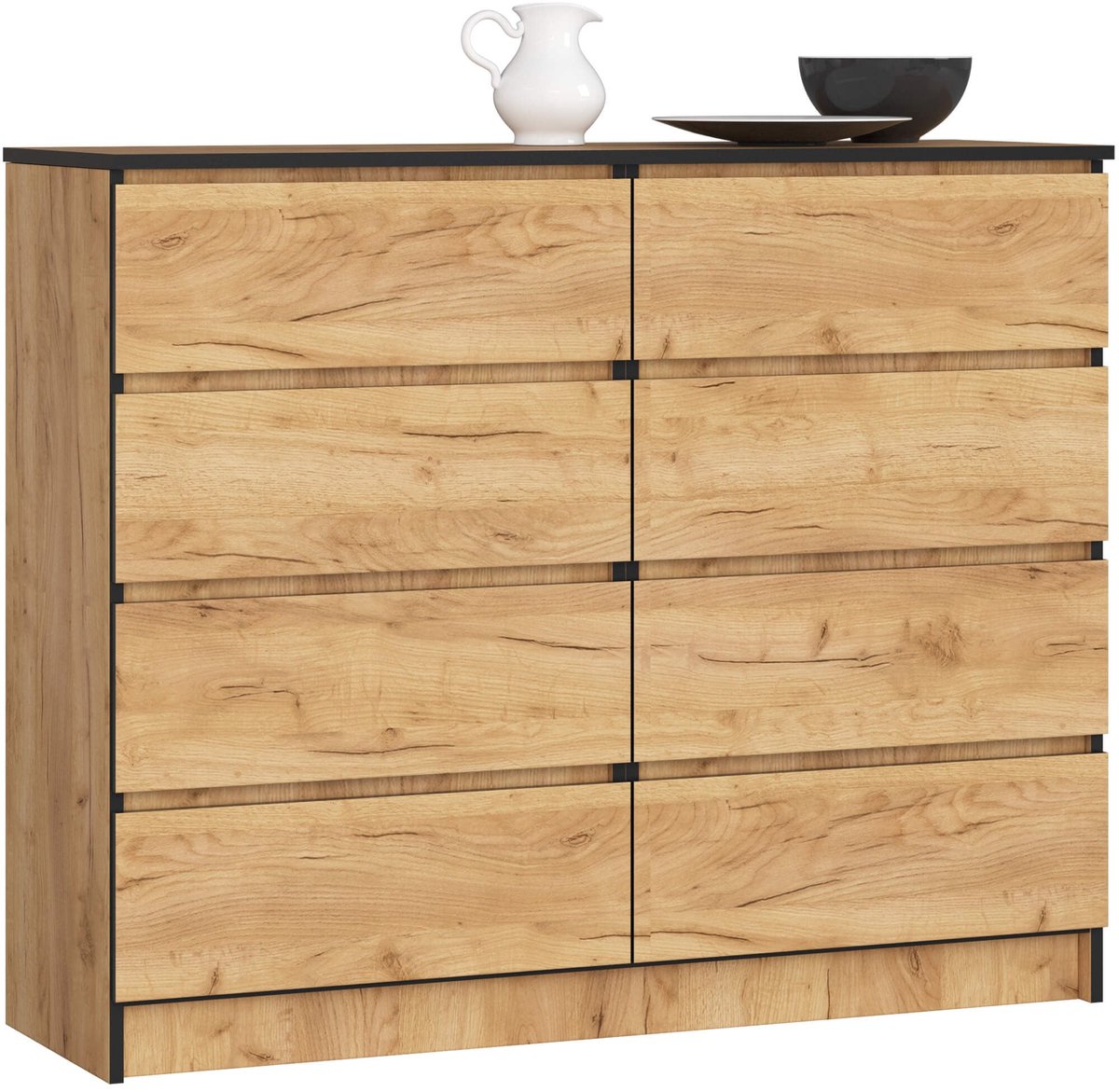 Akord Ladekast K120 met 8 Lades / AKORD Furniture Factory / Craft Eik / 120 x 99 x 40 cm
