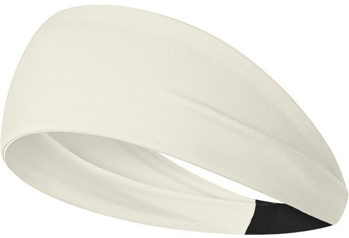 Without Lemon - Sport Haarband - Zacht & Elastisch - Zweetabsorberend - Fitness, Yoga & Hardlopen - Sporten - One Size - Crème Wit