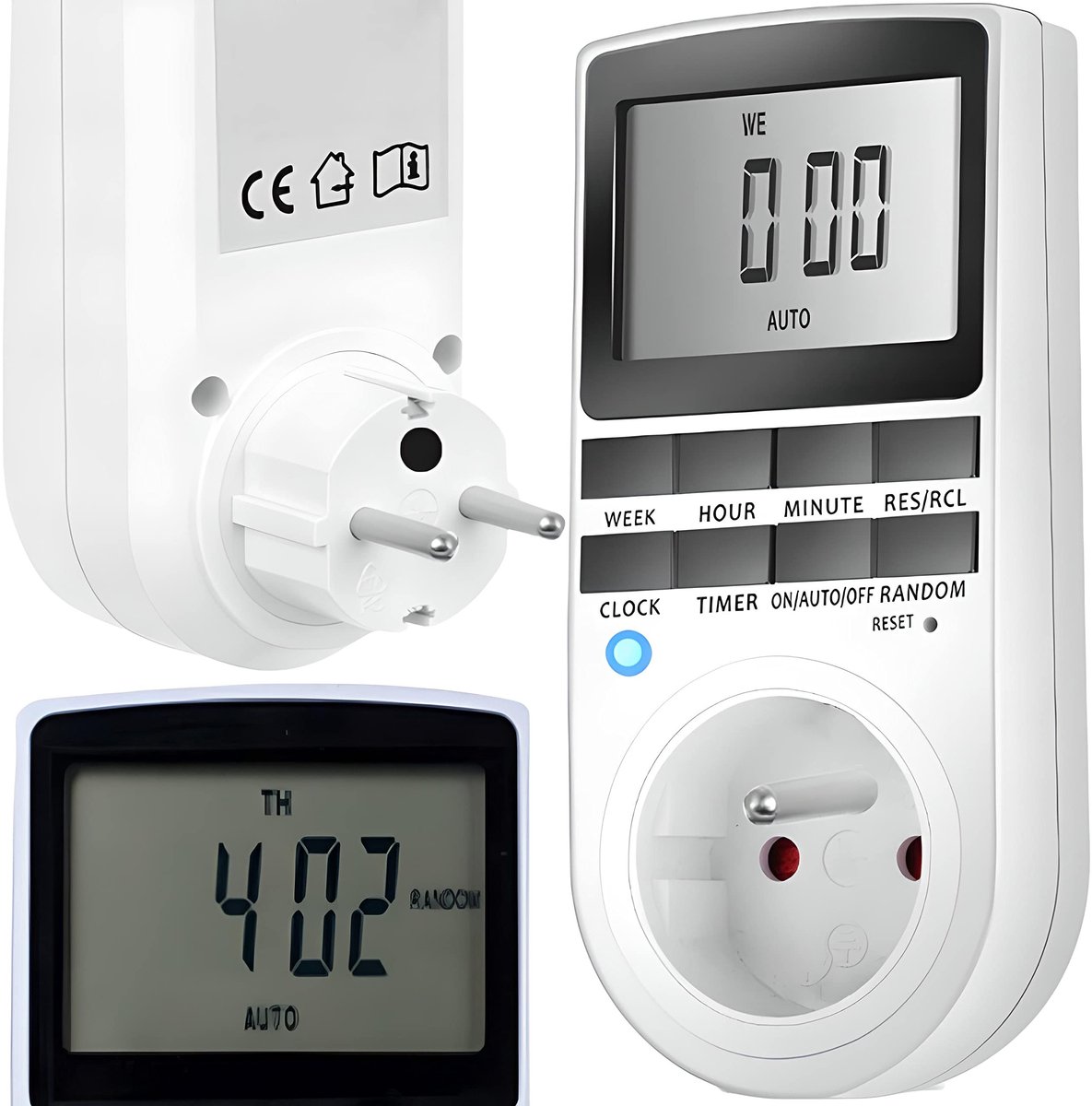 Retoo Digitale Elektrische Timer met LCD Display - 10 Programma's, Wekelijks, Energiezuinig, Wit