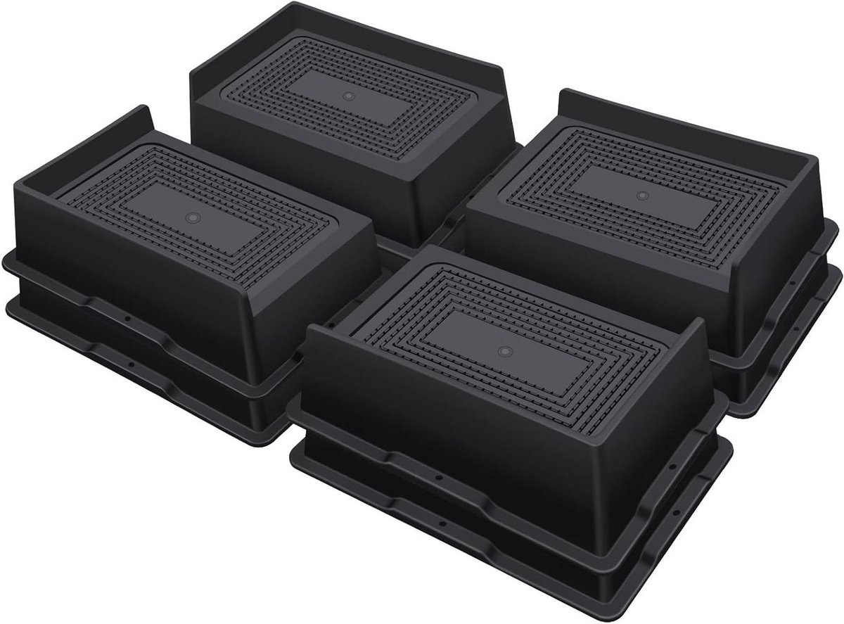 Bedverhogers 6 cm Heavy Duty, Extra grote bankverhogers, extra brede meubelverhogers voor bank, tafel, bureau, hoofdeinde, stoelliften, rechthoekige verhogingsblokken ondersteunen 6000 lbs (8