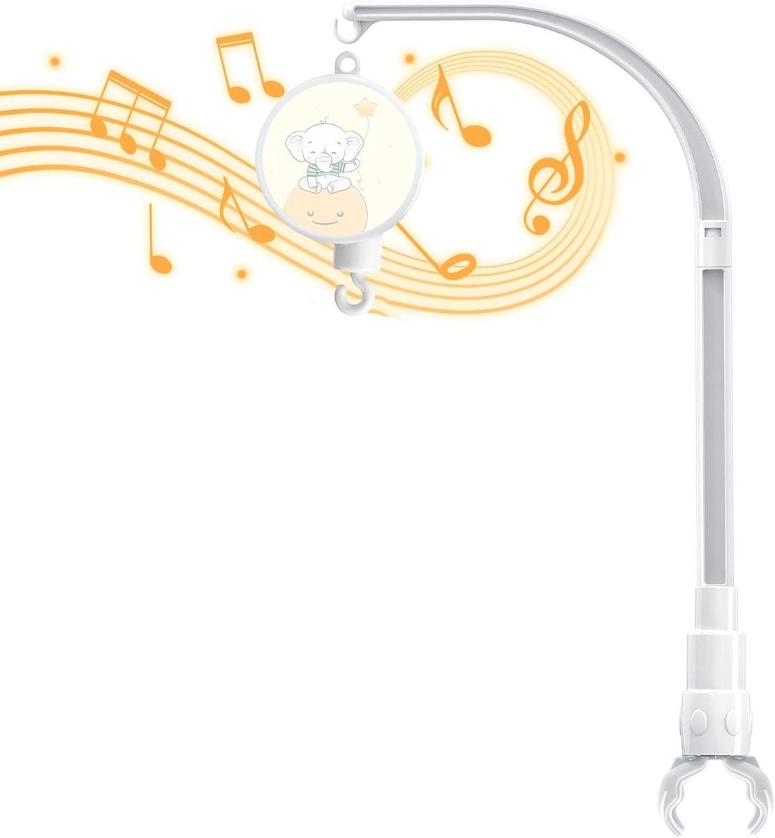 Baby Mobiel Houder - Wieg Mobiel Stand - Babykamer Decoratie - Installatie Zonder Gereedschap - 23 Inch Verstelbaar - Wit