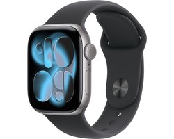 Apple Watch 11 - Wifi + 5G - 42mm - Space Grey Aluminium Case with Black Sport Band - S/M