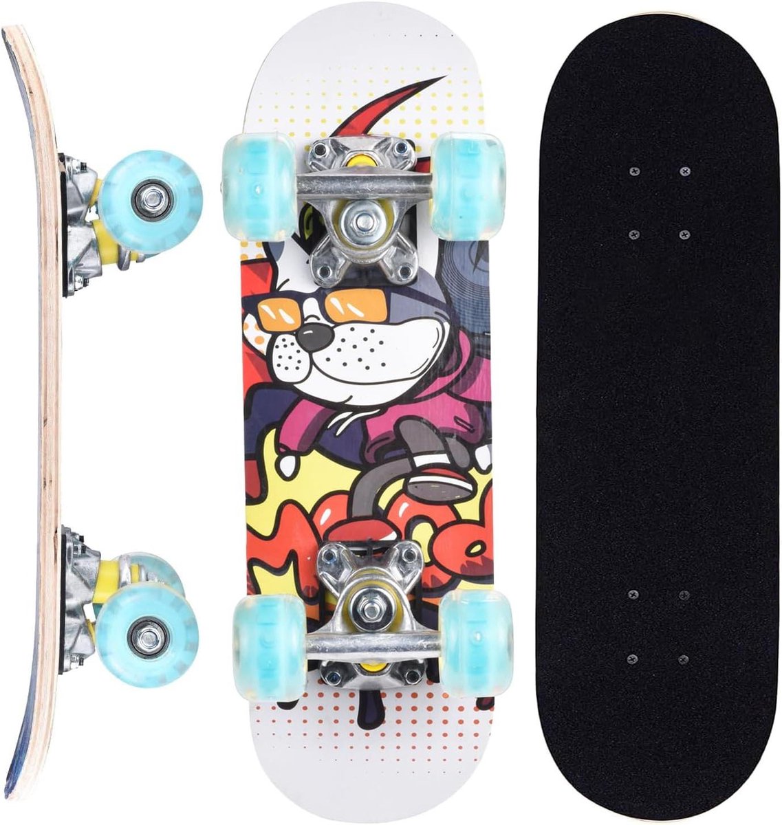 Compleet Skateboard Beginner Skateboard Outdoor Cruisen Wielen Laten Licht 17 Inch Deck Verschillende Ontwerpen
