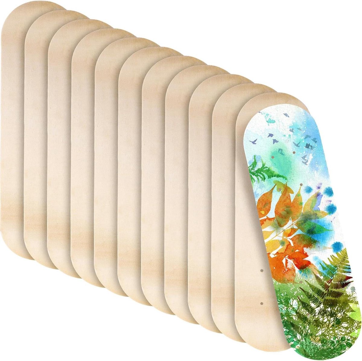 Houten Skateboard Decks Mini Skateboards DIY Schilderen 7 Laags Esdoornhout 17 x 5 Inch Houtkleur