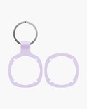 Lichtpaars sleutelring accessoire met ronde uitsparing en extra ring.