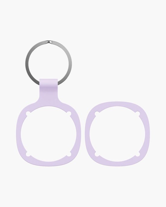 Lichtpaars sleutelring accessoire met ronde uitsparing en extra ring.