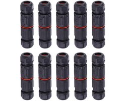 IP68 waterdichte kabelconnectoren, drieaderig, rechtstreeks - verpakking van 10 stuks