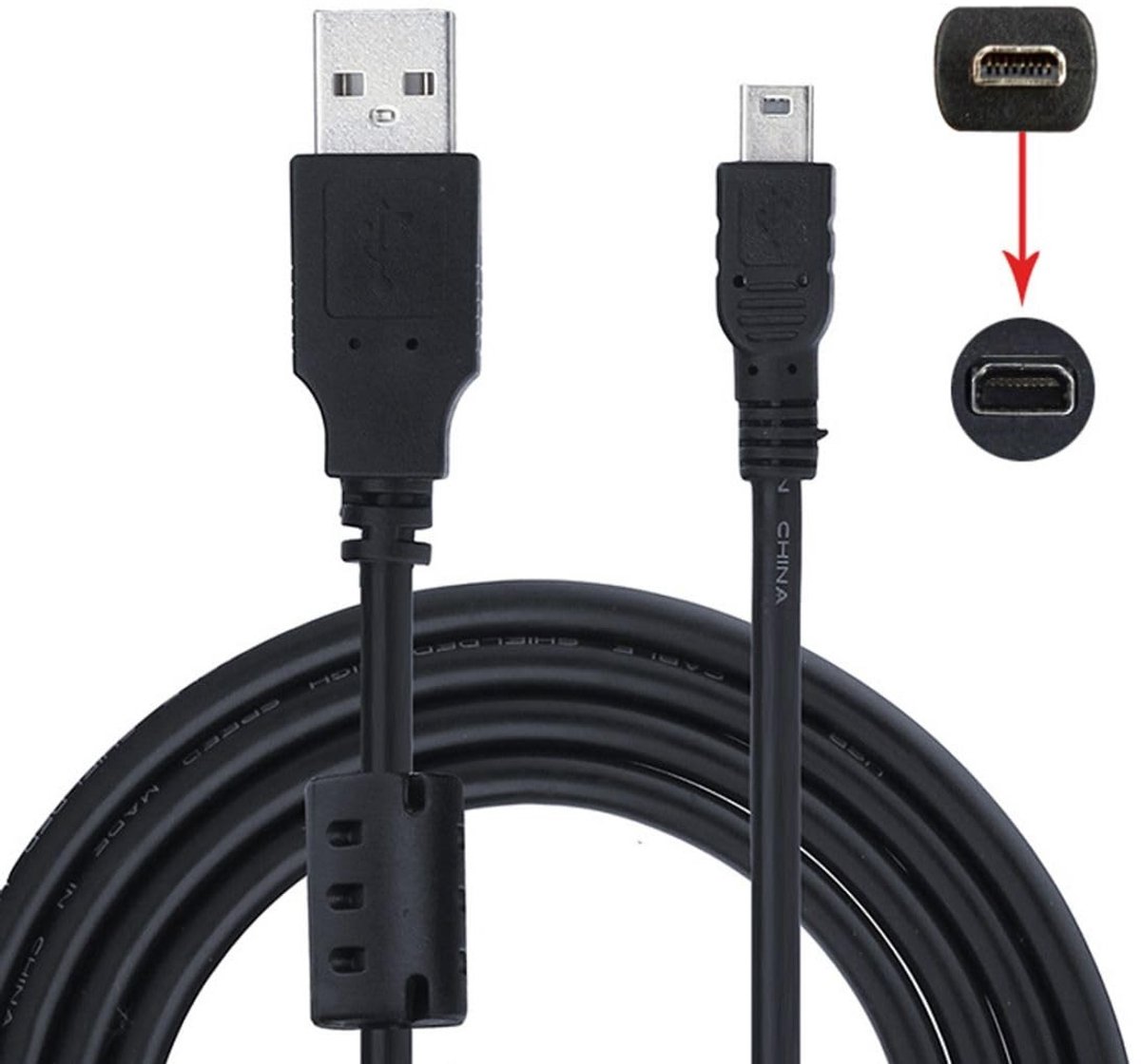 Allecto - Nikon UC-E6 USB Kabel - Mini 8 Pin Oplaad- en Gegevenskabel voor COOLPIX D5200 D3200 D7200