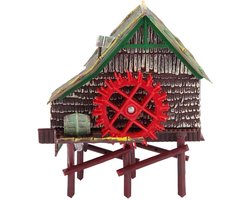 Aquarium Decoratie Truck - Waterwiel Hut - Aquarium Aankleding - Levendige Kleuren - 7x6.5x9cm - Multicolor