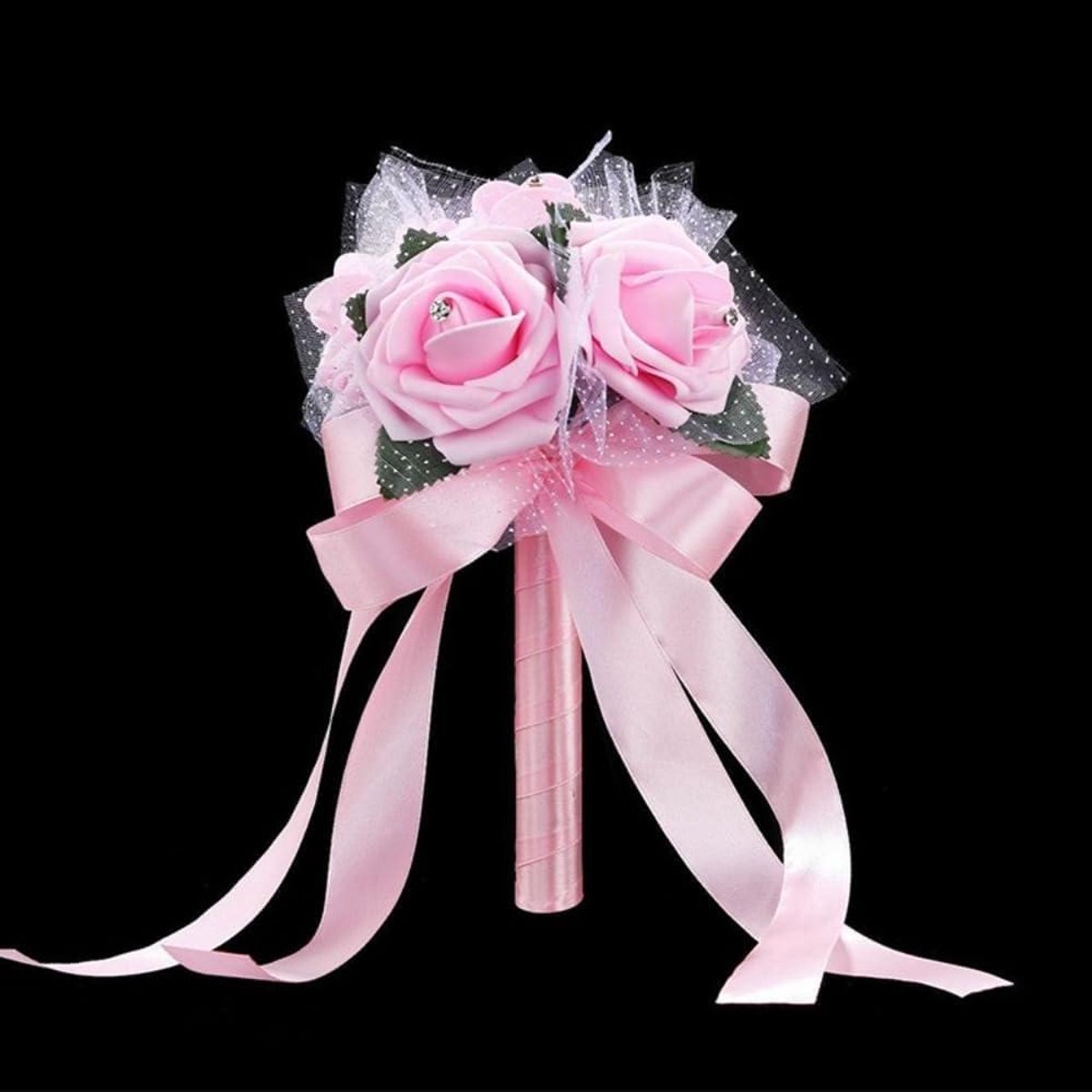 Bruidsboeket Kunstbloemen - Bruidsmeisjes Boeket - Bruiloft Decoratie - Hoogwaardig PE Materiaal - 10x22 cm - Roze