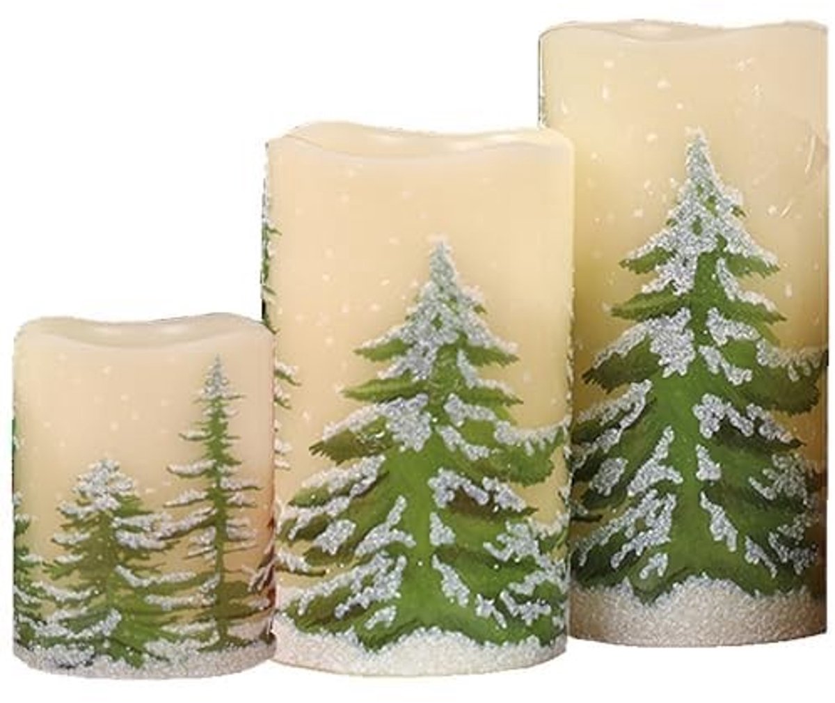 TRIXES 3-delige Flameless Kerzen Set - Batterij Aangedreven LED Kaarsen voor Kerstdecoratie