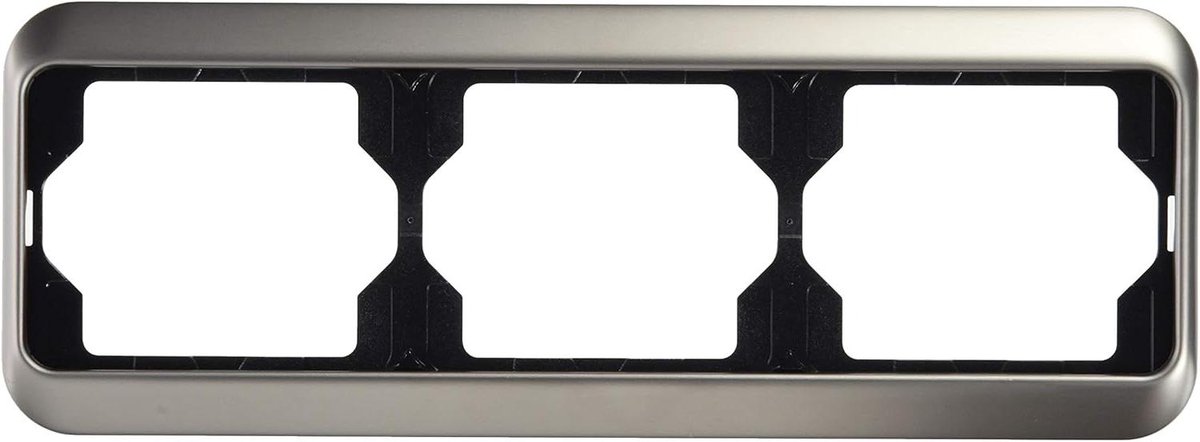Afdekraam 3-voudig - Frame - Schakelaarprogramma - Echt metalen oppervlak - Platina