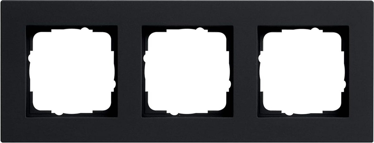 Afdekraam Drievoudig - Frame Decoratie - Schakelaar Installatie - Mat Zwart Kunststof - Zwart