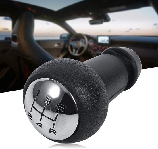 Schakelpook Handvat - Versnellingspook Knop - Auto Interieur - 5 Versnellingen - Zilver Zwart — afbeelding 5