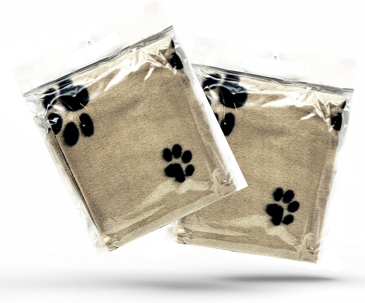 Hondendekens 2 Stuks - Kattendekens - Huisdieren Comfort - Wasbaar Zacht Warm - 70x73cm - Beige