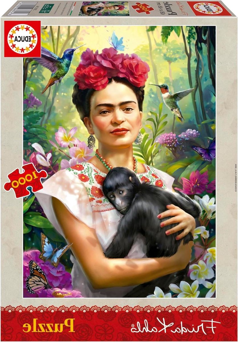 Educa Frida Kahlo, Garden of Life, 1000 stukjes voor volwassenen, inclusief lijm Fix puzzel, vanaf 14 jaar (20176)