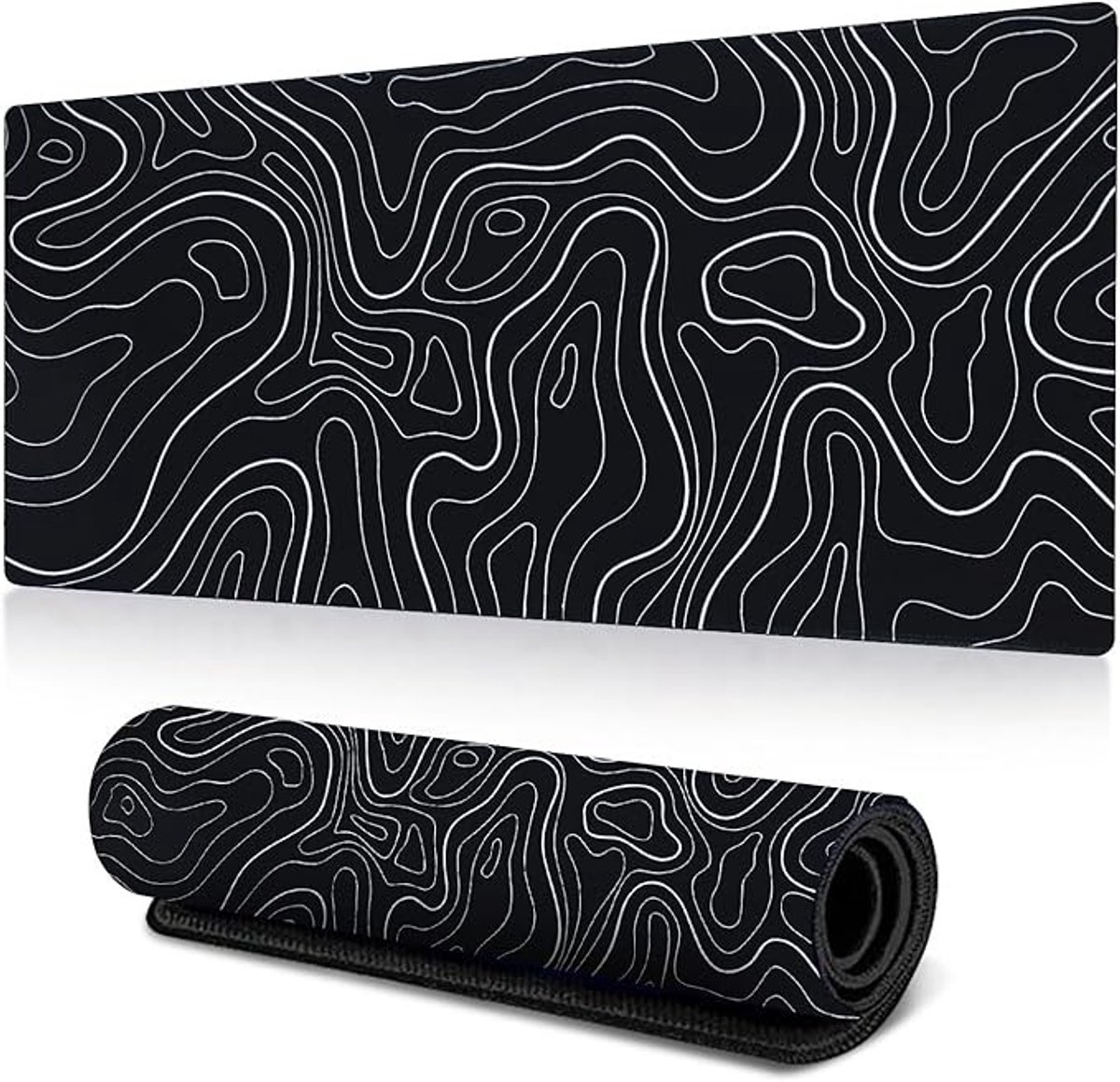 Grote muismat met antislip rubberen onderkant - 90x40 cm - Zwart