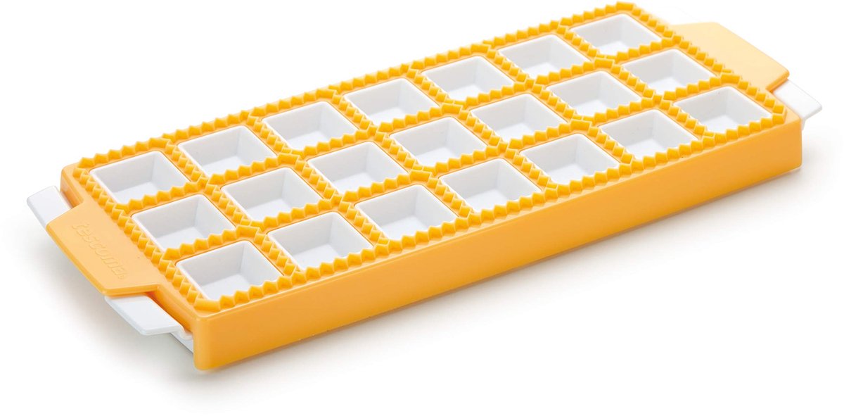Vierkante raviolivorm - plastic - 21 stuks - 1 stuk - geel