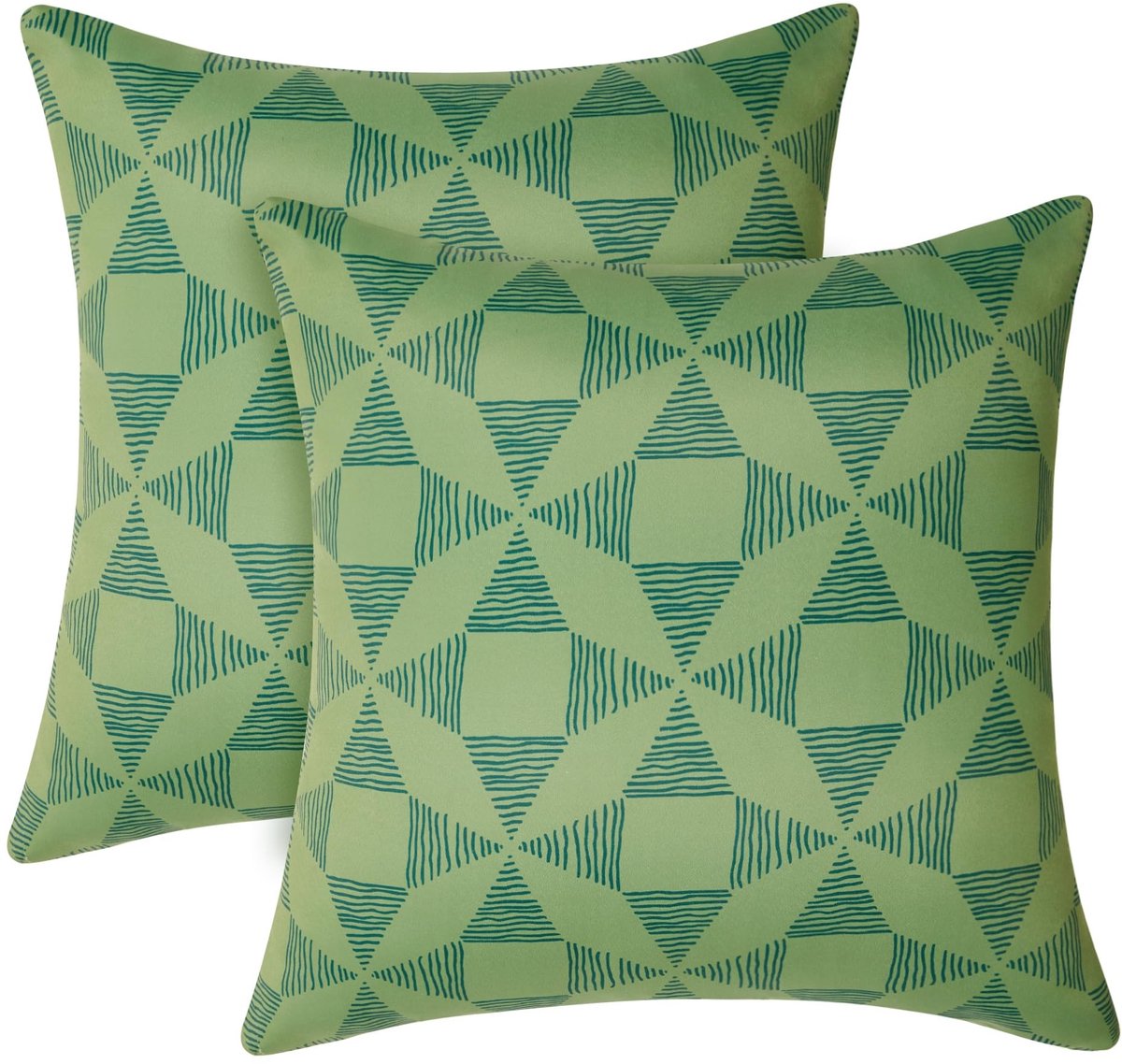 Allecto - Kussenhoes - Decoratieve Kussens - Boho Nest Design - Groen - Set van 2 - Eco-vriendelijk - Geschikt voor Woonkamer
