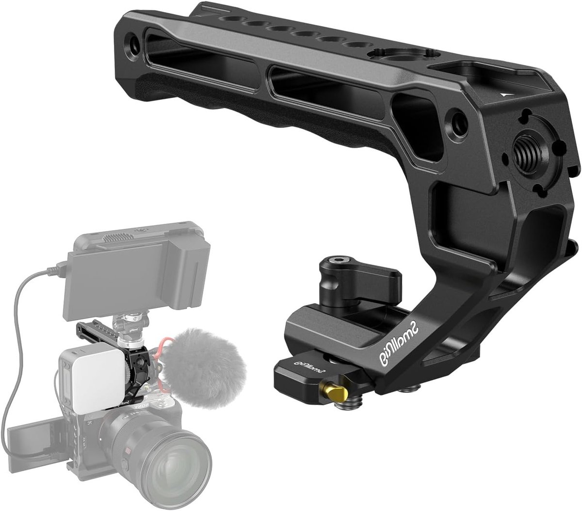 Lichte Ergonomische NATO Handgreep met Snelle Ontgrendeling, 5 Koudshoe Bevestigingen en 12 Draadgaten voor Camera Cage, Slechts 144g