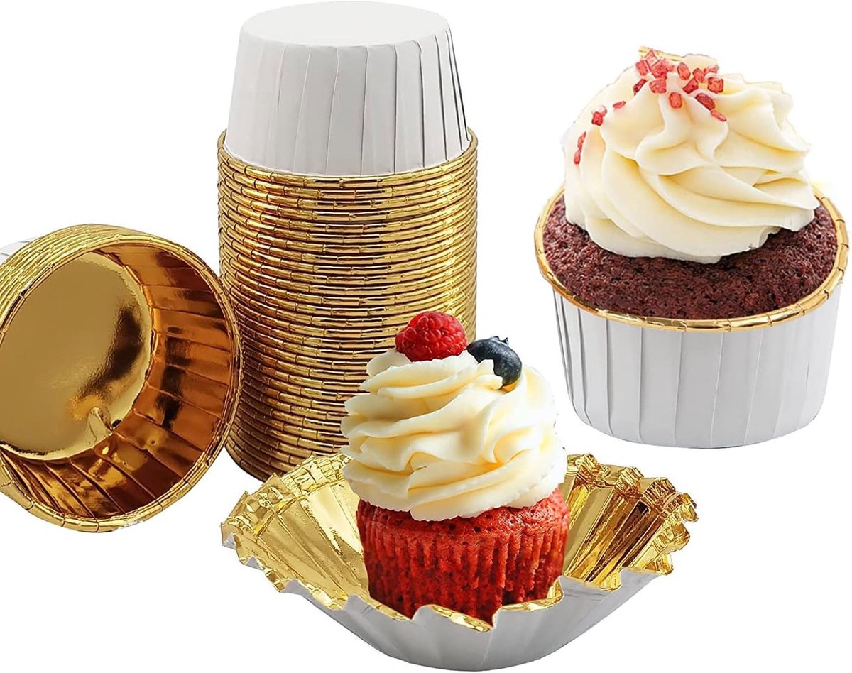 50 Stuks Papieren Cupcake Vormpjes - Kleine Muffin Mallen voor Verjaardagen, Bruiloften en Feestjes