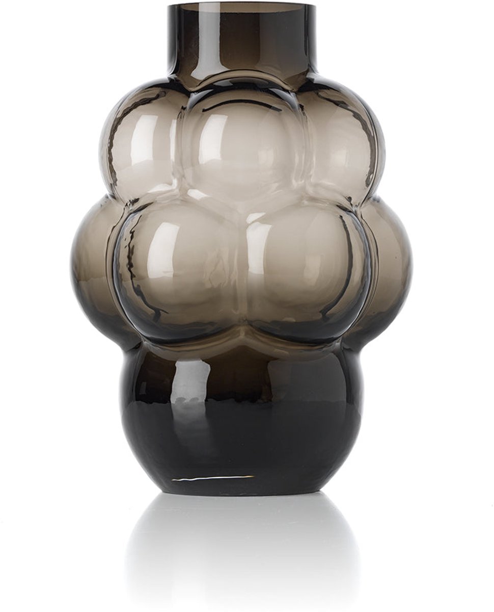 Glazen Vaas Donkergrijs Gerecycled Glas Design - L