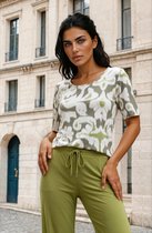 MI PIACE - Travel T-shirt Ikat Ornaments Print 202804 Olive - Maat : S