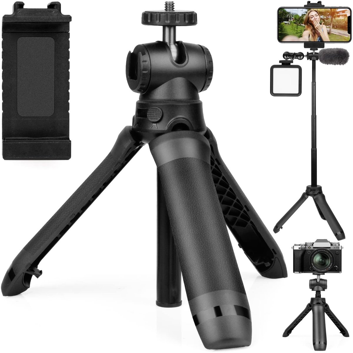 MTTProducts - Mini Tripod - Smartphone Tripod - Veelzijdig voor Vloggen - 54 Centimeter - Selfie Stick - Geschikt voor Camera's - Tafelstatief