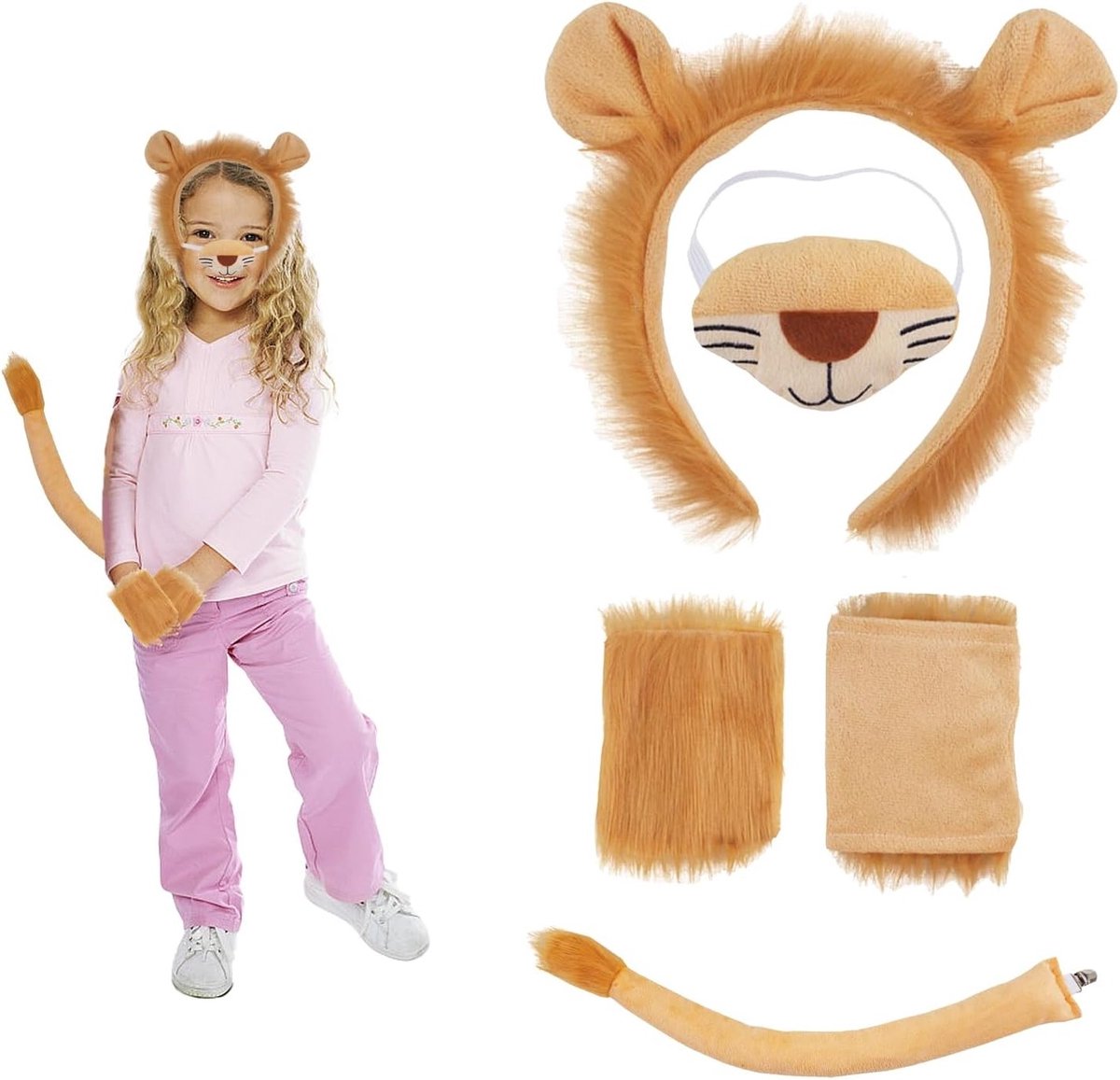 Luxe leeuwenkostuum voor volwassenen en kinderen - Perfect voor carnaval en Halloween