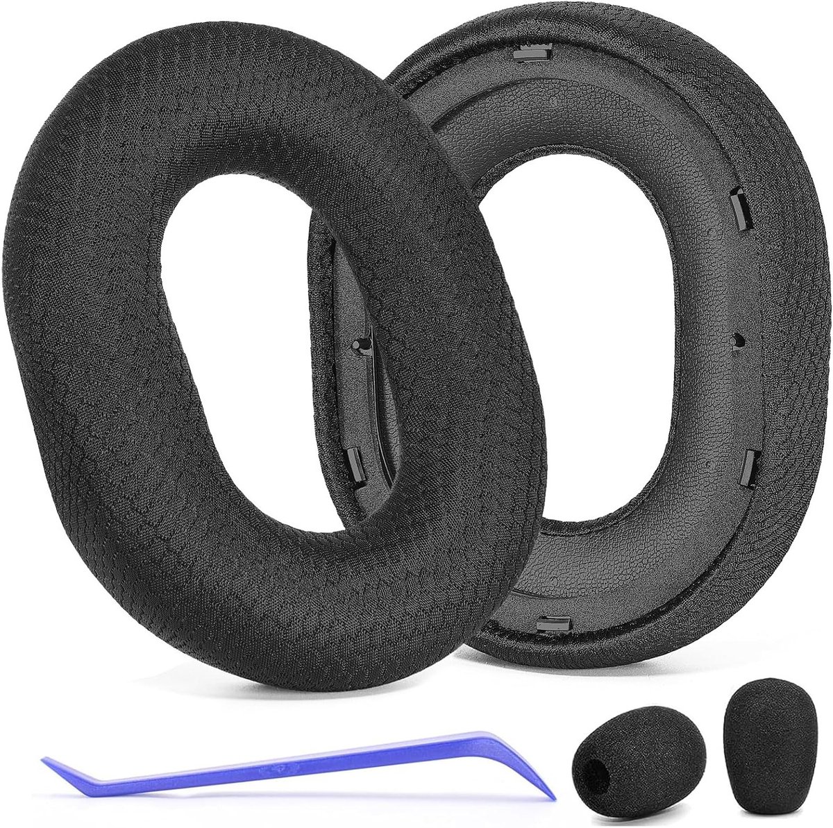 Vervangende Oorkussens en Microfoon Schuim voor Gaming Headsets - Comfortabele Mesh Stof, Geschikt voor Draadloze ANC Modellen, Verbeter Geluidskwaliteit en Draagcomfort