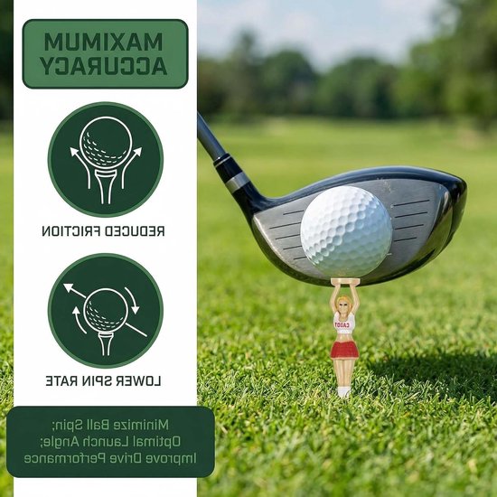 Vrolijke Golf Tees voor Dames - 5 Stuks van 75mm Plastic voor Golftraining, Accessoires en Cadeaus voor Vrijgezellenfeesten — afbeelding 3