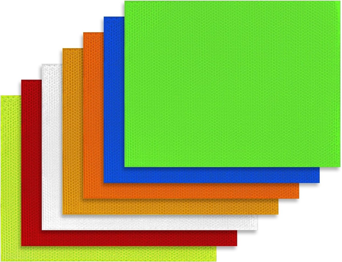 Zelfklevende Reflector Tape - 7 Bladen van 20 x 20 cm - Waterdichte Reflecterende Stickers voor Auto, Motor, Fiets en Aanhanger - Snijbaar en Ideaal voor Veiligheid en Zichtbaarheid