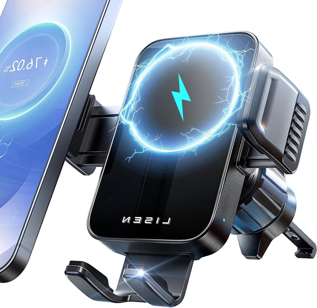 Auto Telefoonhouder - Met Oplaadfunctie - Veilig Navigeren - Snelle Draadloze Oplader - 15 Watt Vermogen