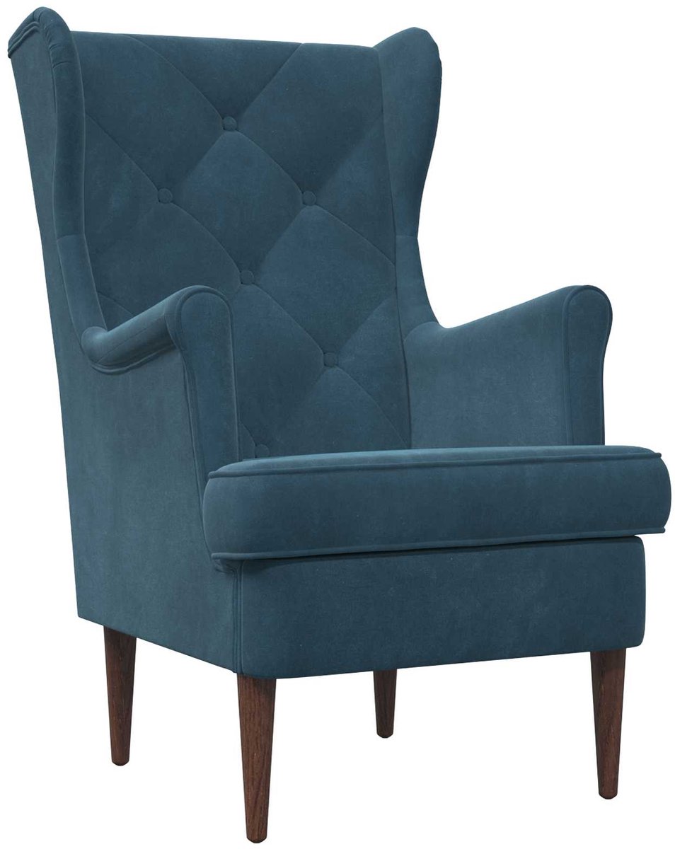 vidaXL - Fauteuil - Blauw - Fluweel
