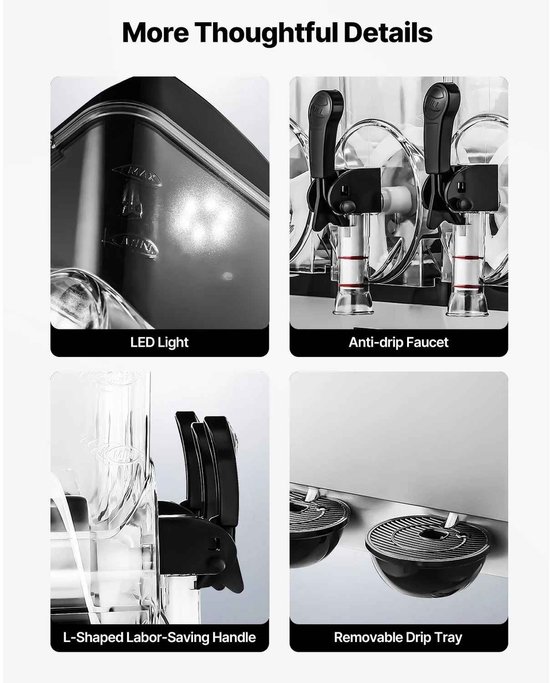 CORE Commerciële Slushmachine - Slushpuppy machine - Slush Puppy maker - 3x 15L Slushy Machine - 45L - 60x52x83cm van Merkloos — afbeelding 2