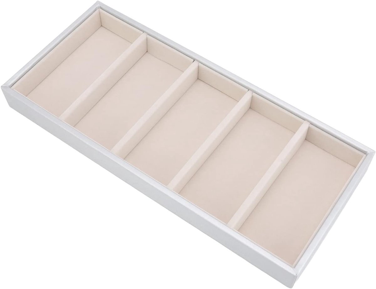 Zonnebril Organizer met 5 Compartimenten voor Dames en Heren, Opbergbak voor Brillen en Accessoires, Ideaal voor Thuis en Bureau