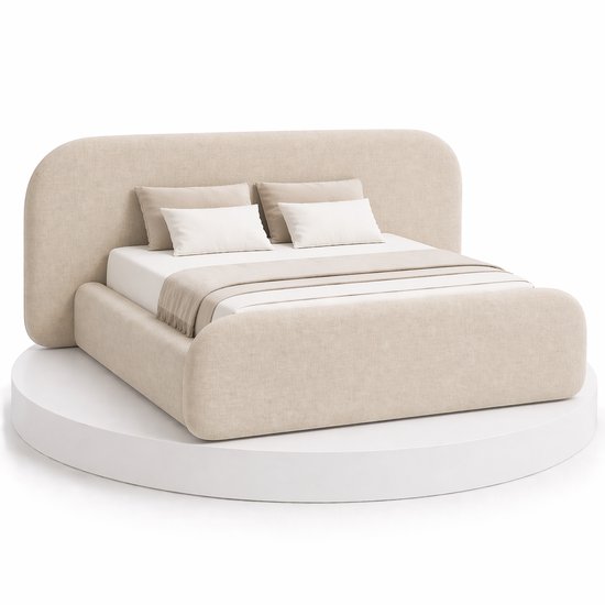 Japandi Bed Kanso - 180x200 Compleet - Boxspring met opbergruimte - Beige - BalBedden