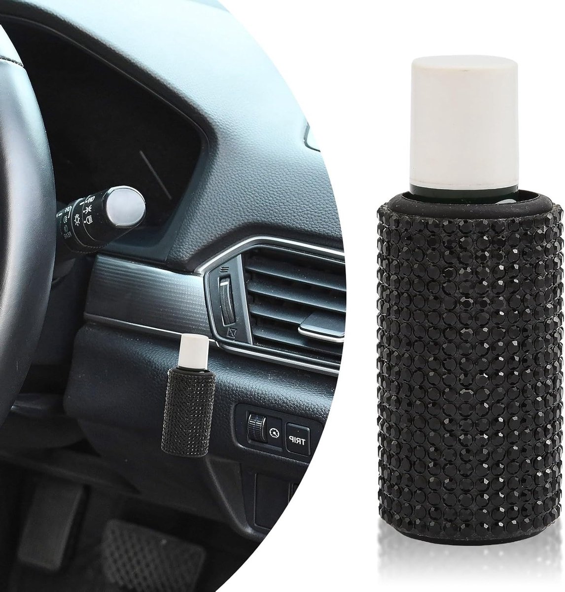 Glinsterende Lipstick Organizer voor Auto, Kledingkast en Bureau - Zelfklevende Lipstickhouder met Strass Diamanten, Compact en Stijlvol Design