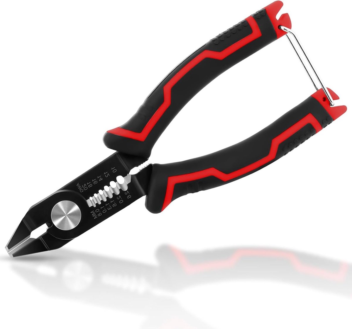 3-in-1 Striptang en Kniptang voor 10-20 AWG Kabelaansluitingen, Multifunctionele Handgereedschap met Verborgen Veer en Antislip Handvat voor Elektronica en Doe-Het-Zelf Projecten