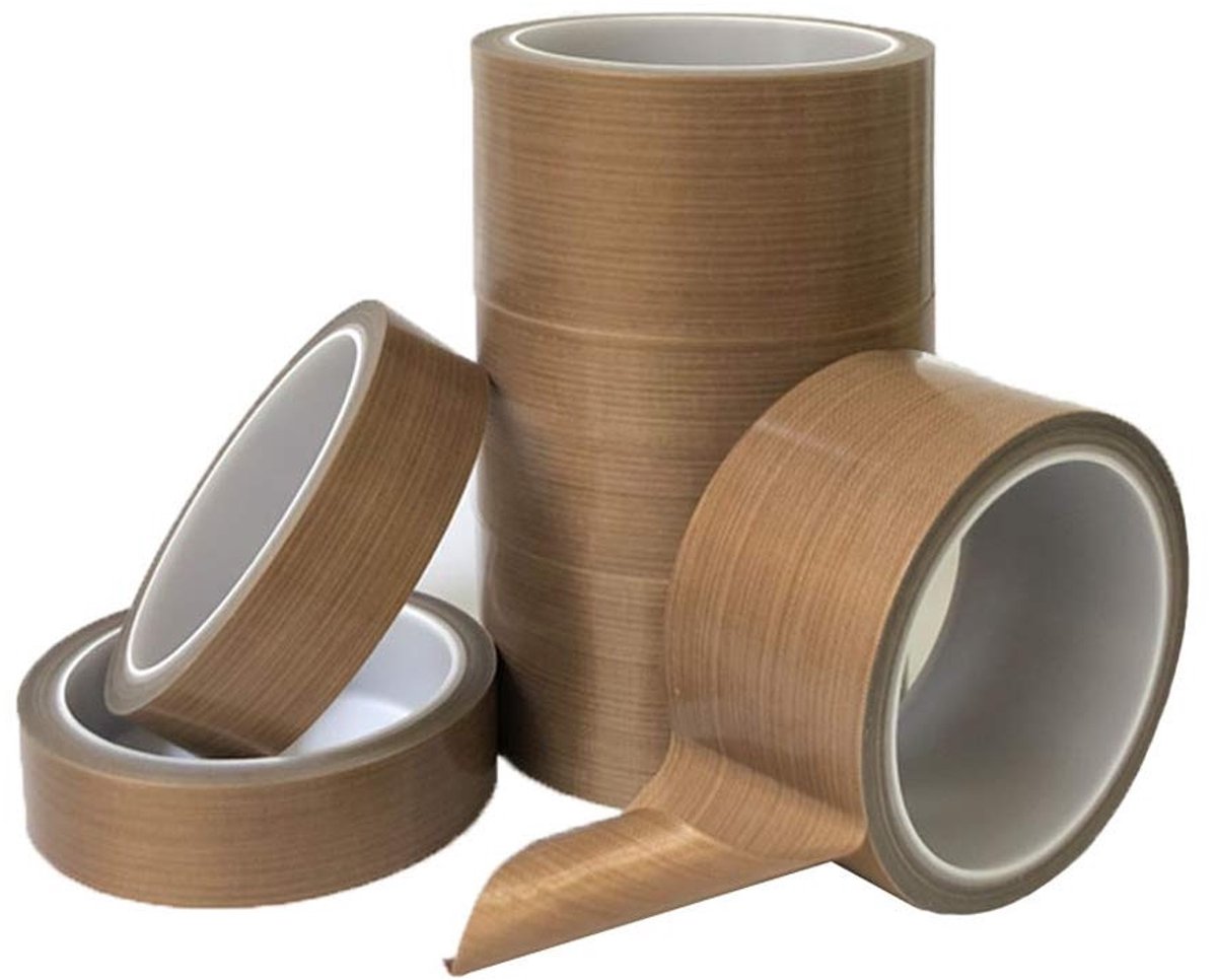 Hoge Temperatuur Teflon Tape voor Verzegelen, PTFE Glasvezel Plakband 42mm x 10m voor Diverse Toepassingen
