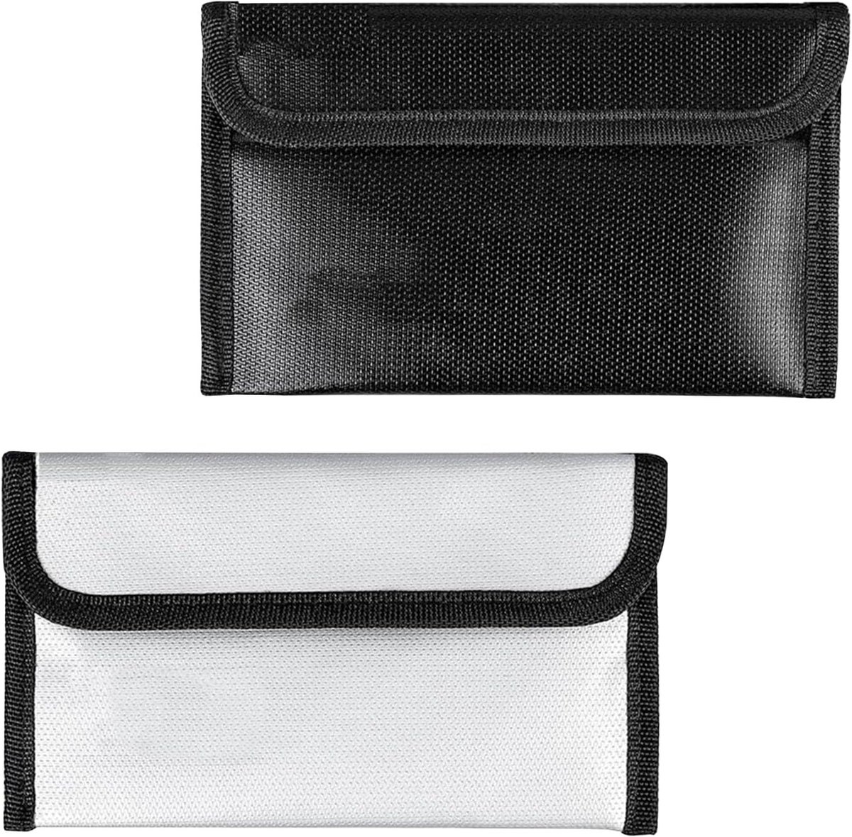 Vuurvaste tassen, 2 stuks, 12 x 20,5 cm, kleine portemonnee voor documenten, waterdicht en hittebestendig, ideaal voor paspoort, geld en bankbestanden, perfect voor thuis en op reis