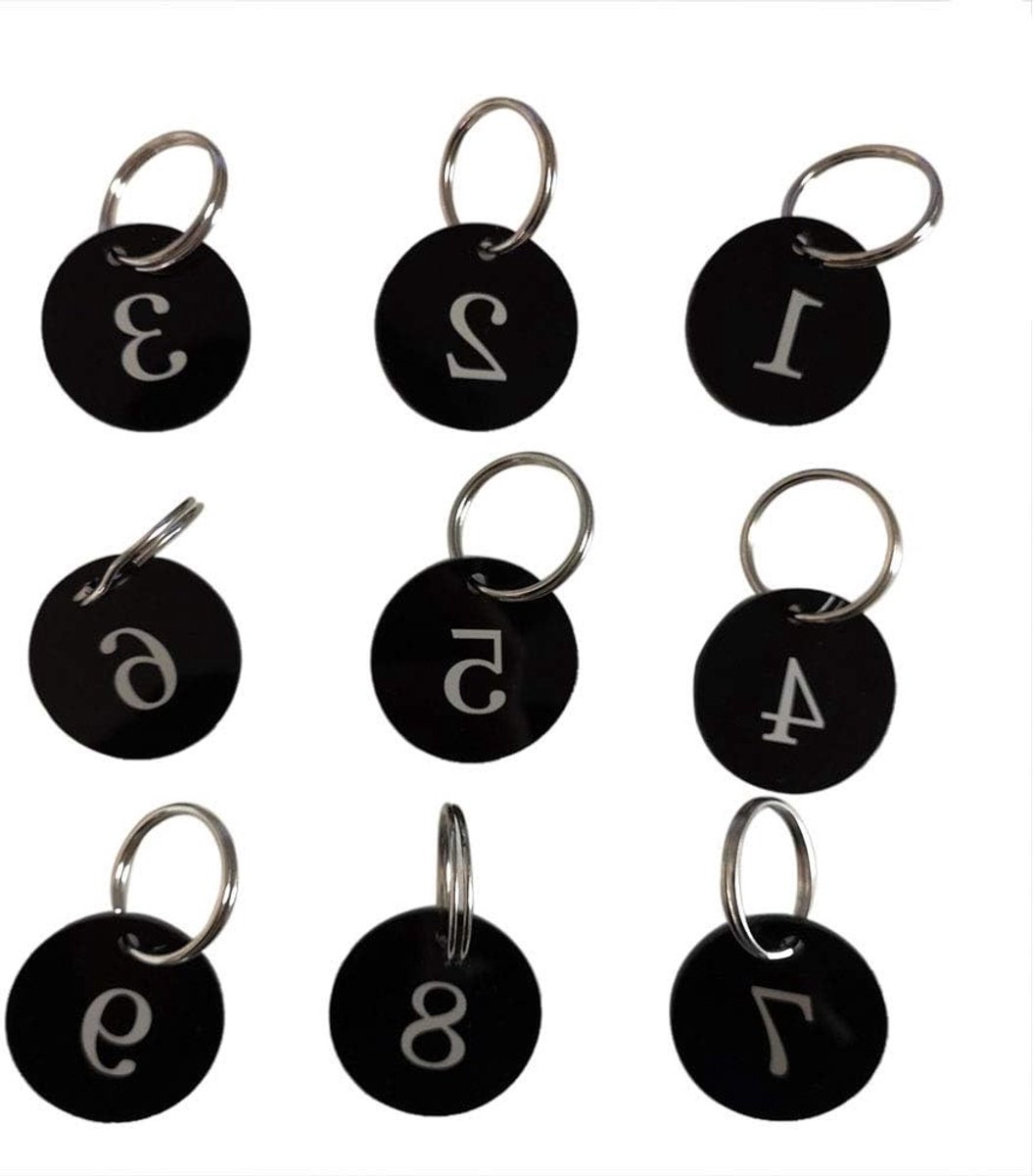 Genummerde Acryl Labels met Sleutelhanger voor Organisatie en Identificatie (1-25)