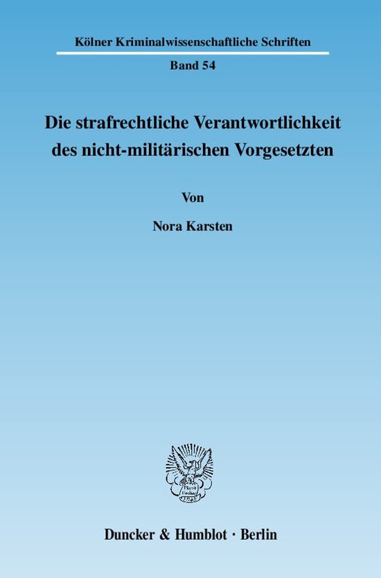 Die strafrechtliche Verantwortlichkeit des nicht-militärisc ... - cover
