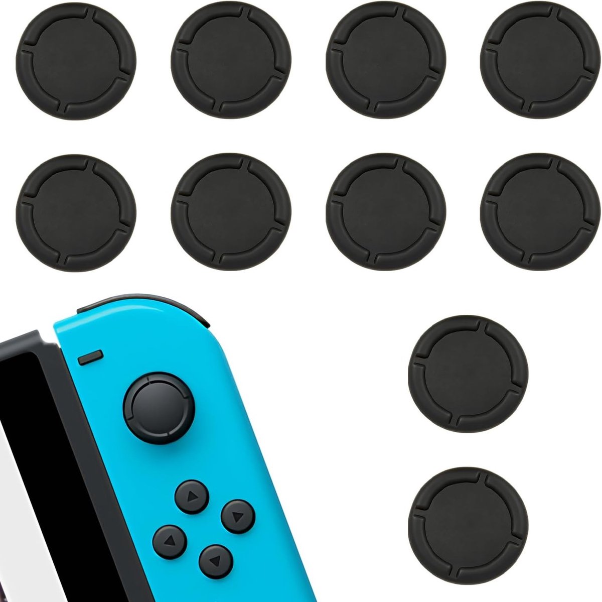 Vervangende Knopkapjes voor Switch Joycon - 5 Paar Siliconen Bescherming, Joystick Grip en Accessoires (Zwart)