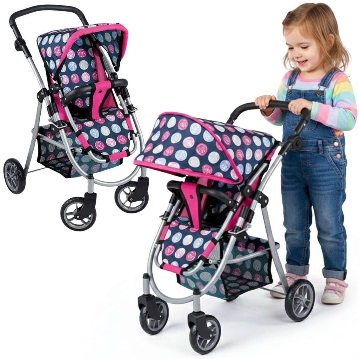 Woopie Royal poppenwagen met verstelbare zitting en 4 wielen - UNI